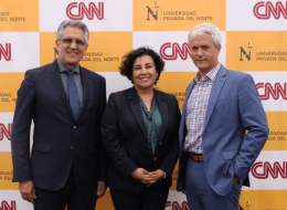 Nuestro rector y decana de Comunicaciones afirmaron la alianza junto a Sebastián Laver, representante de CNN. 